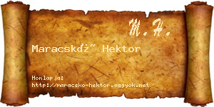 Maracskó Hektor névjegykártya
